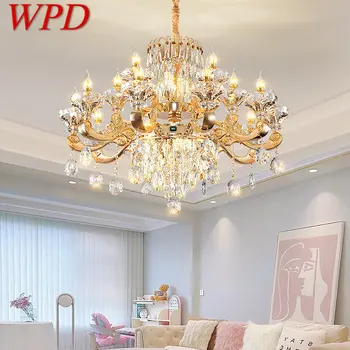 WPD Eiropas Kristāla Lustra Luksusa LED Mūsdienu Sveci Vintage Kulons Lampas Mājās Dzīvo Ēdamistaba Guļamistaba
