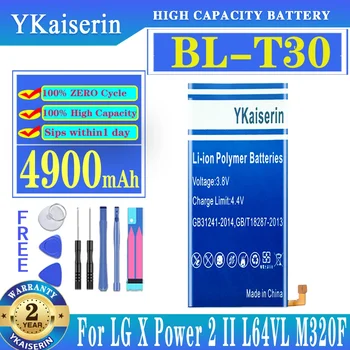 YKaiserin BL-T30 4900mAh Akumulatoru LG X Elektriski 2 Power2 II L64VL M320F M320N M322 L63BL K10 Jauda M320 M320DSN M320TV MLV7N