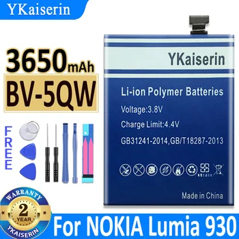 YKaiserin BV-5QW 3650mAh Rezerves Akumulatoru Nokia Lumia 930 929 RM927 Lumia930 BV5QW Li-Polymer Baterijas +Instrumenti