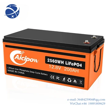 YYHC Aicipow ASV Akciju Lifepo4 baterijas Vairāk nekā 4000+ Ciklu lifepo4 baterijas litija jonu baterijas LFP 12.8 v 200ah