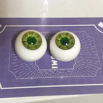 Zaļa Stikla Acis Apaļas Bumbu Kustamo Stikla Eyeballs Lelle Piederumi 18mm Acis Dāvanas