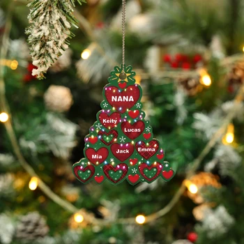 Ziemassvētku Ģimenes Custom 1-8 Vārdus Priecīgus Ziemassvētku Rotājumi Mājās 2023 Ziemassvētku Eglīte Jauno Gadu Karājas Ornaments