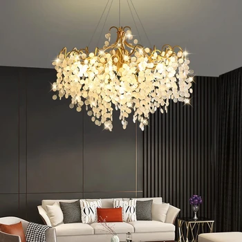 Ziemeļvalstu mājas dekoru ēdamistaba Kulons kristāla lampas, gaismas, iekštelpu apgaismojums Griestu dekors gaismas lustras lampas dzīvojamā istabā