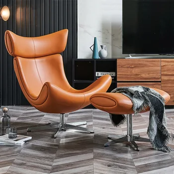 Ziemeļvalstu vienu dīvāns dizainers atpūtas krēsls modernā vienkāršas mājas gliemeža radošo slinks dīvāns ādas recliner