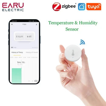 ZigBee Smart Temperatūras Un Mitruma Sensors Akumulatora Barošanu Drošības Mini Termometru, Higrometru, Ar Tuya Smart Dzīves App