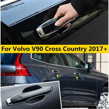 Ārpus Automašīnas Durvis Pull Doorknob Rīkoties Aizsardzības Rāmja Vāks Melns Volvo V90 Distanču 2017 - 2019 Apdare Piederumi