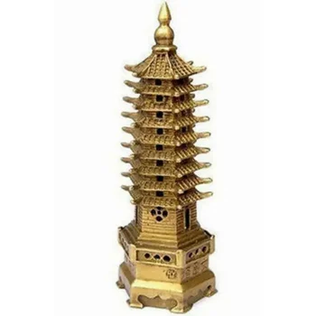 Ķīniešu Pagoda Reliģijas Tornis Bronzas Statuja Apdares 9 Līmeņa