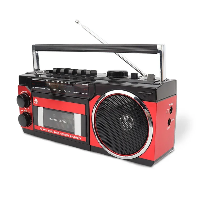 Portatīvo FM Radio, Skaļrunis Retro magnetofona Bezvadu Bluetooth 5.0 Mūzikas Atskaņotājs, Āra Multi-band Radio AM/FM/USB MP3 Boombox