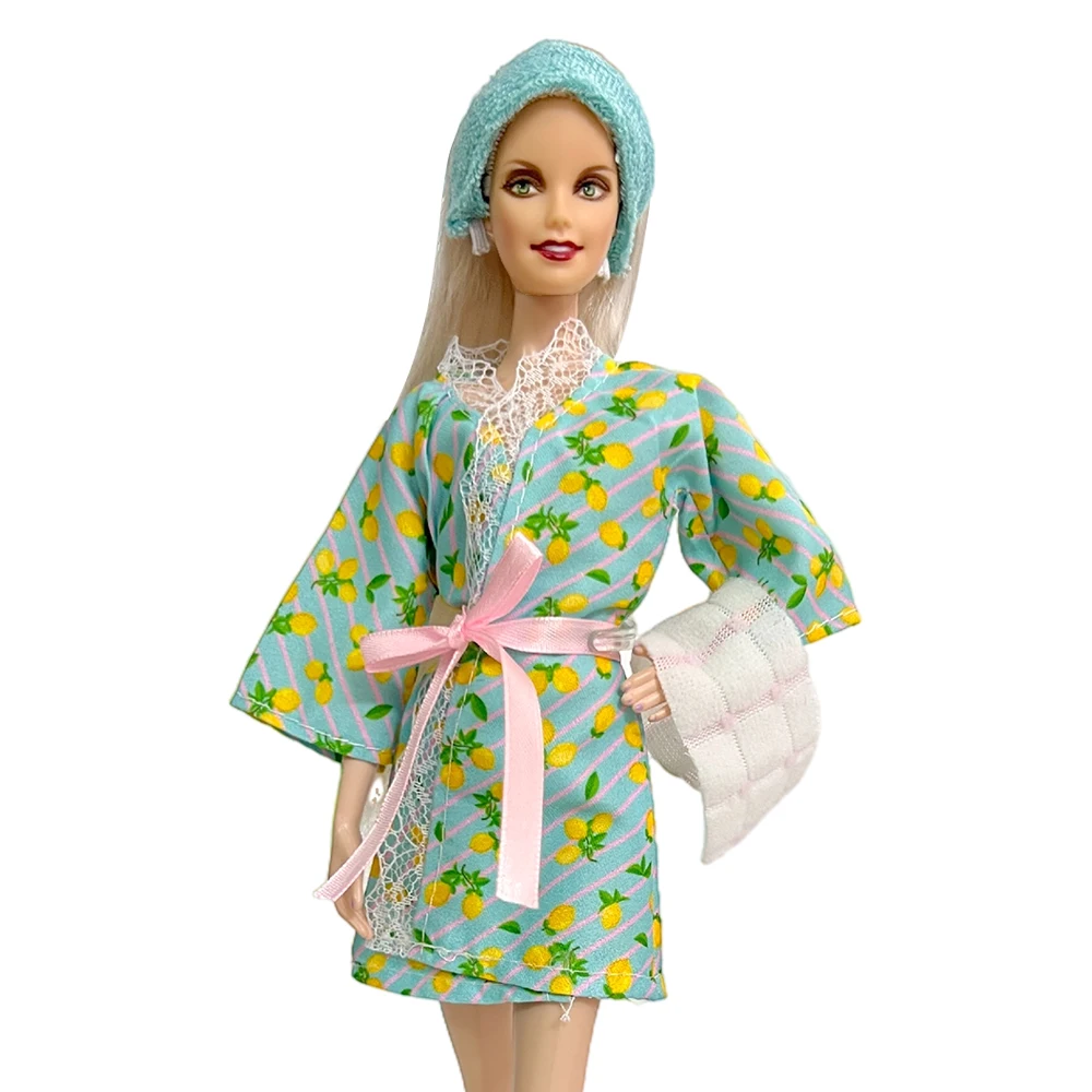 NK 1 Komplekts Peldēšanās Tērpu Gulēt Mājās Valkāt Pidžamas Zaļā Peldmētelis Svārki Matu Joslā, Dvieļu Apģērbu Barbie Lelle un Aksesuāri