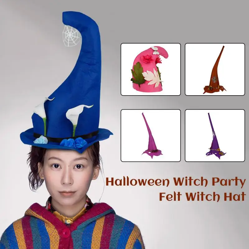 1~7PCS Halloween Raganu Cepures Pieaugušajiem, Bērniem, Pusei Maskēties Lentē Jutos Raganu Cepure Dzimšanas diena Raganas Top Norādīja Caps Cosplay