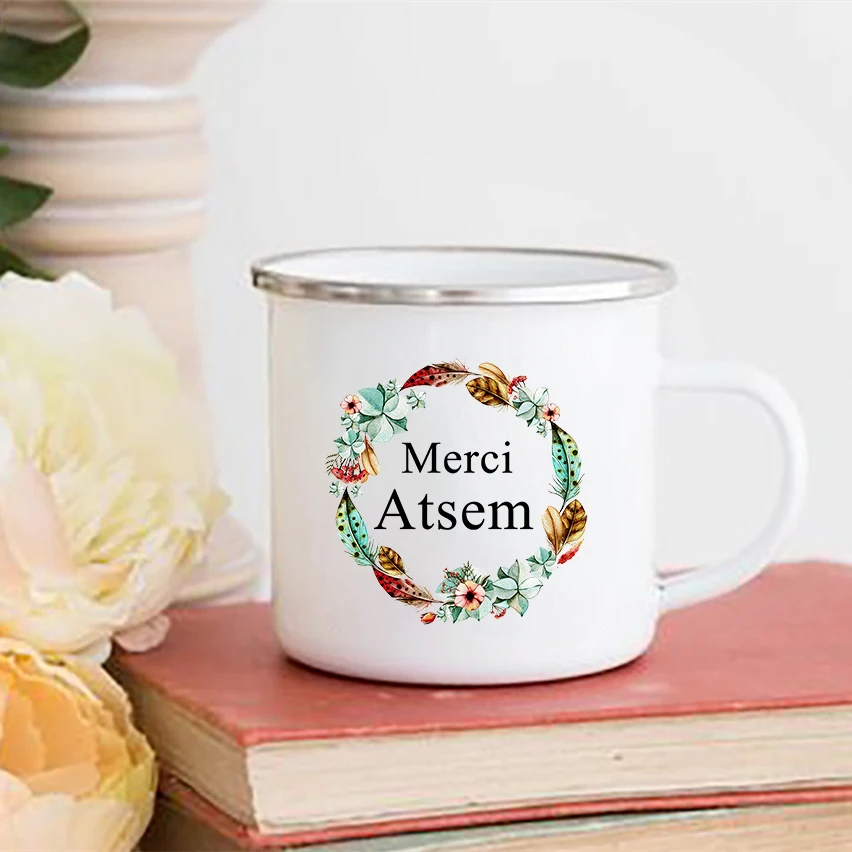 Merci Atsem Ziedu Drukas Krūzes Radošo Kafijas Tējas Tase Personalizētu Dāvanu Smieklīgi Krūze Alus Cupshe Siltuma Kafijas Tasi, lai Veiktu Bārs