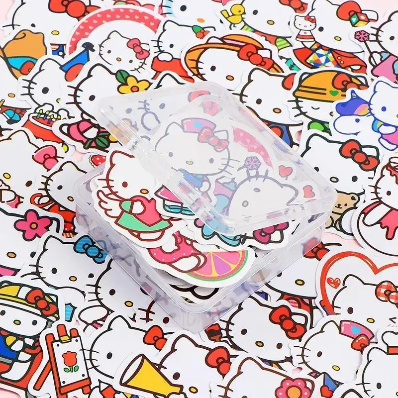 100gab Sanrio Sveiki Kittys Kuromi Cinnamoroll Uzlīmes Cute Karikatūra Dienasgrāmata Datoru, Auto, Kancelejas preces, Rotaļlietas, Uzlīmes Bērniem Dāvanas