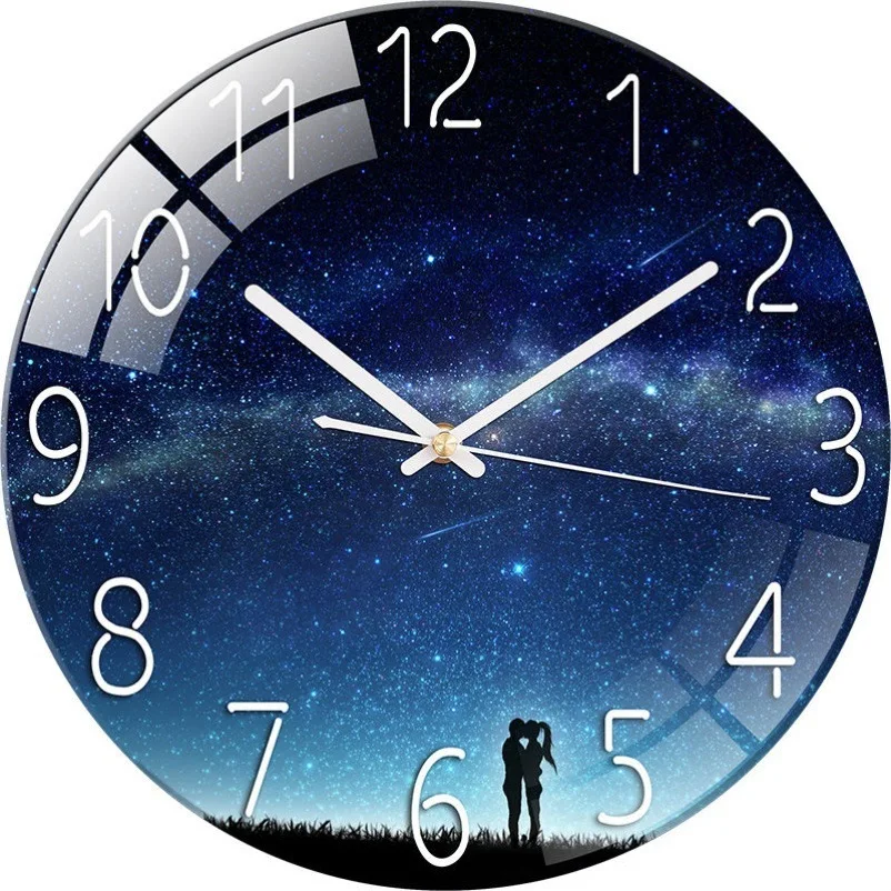 Radošā Eiropas stila pulksteņi dzīvojamā istaba bezmaksas perforētas sienas pulkstenis sadzīves klusums guļamistabā kvarca pulkstenis