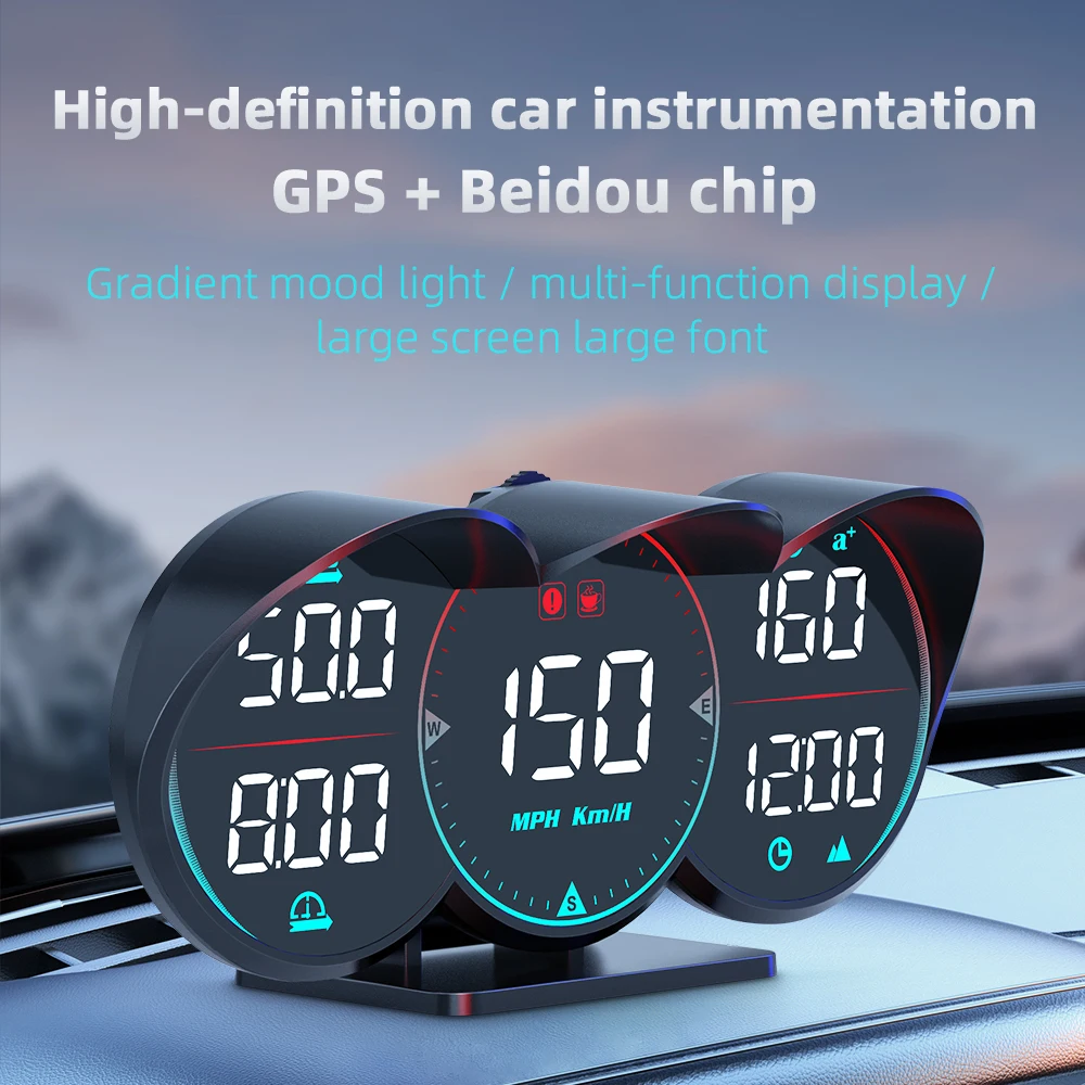 Jauns GPS Head-up Displejs Duālās Sistēmas Auto Digitālās 5 Collu LCD GPS Spidometra ātruma pārsniegšanu Signālu Automašīnas Ātrums Projektoru