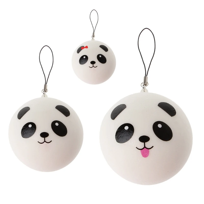 Panda Squishy Tvaicētiem Bun Soma Tālrunis Kulons Siksniņa Keychain, Mazulis, Rotaļu Dāvanu
