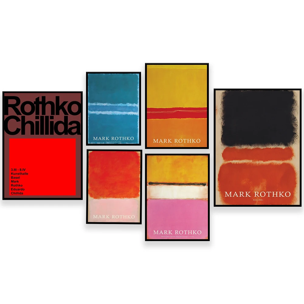 Marka Rotko Balts Centra Plakātu, Rotko Reprodukcija, Abstrakti Krāsains Sienas Art, Mūsdienu Mākslas Ekspresionisma Glezniecības Dekoratīvajām Drukāt