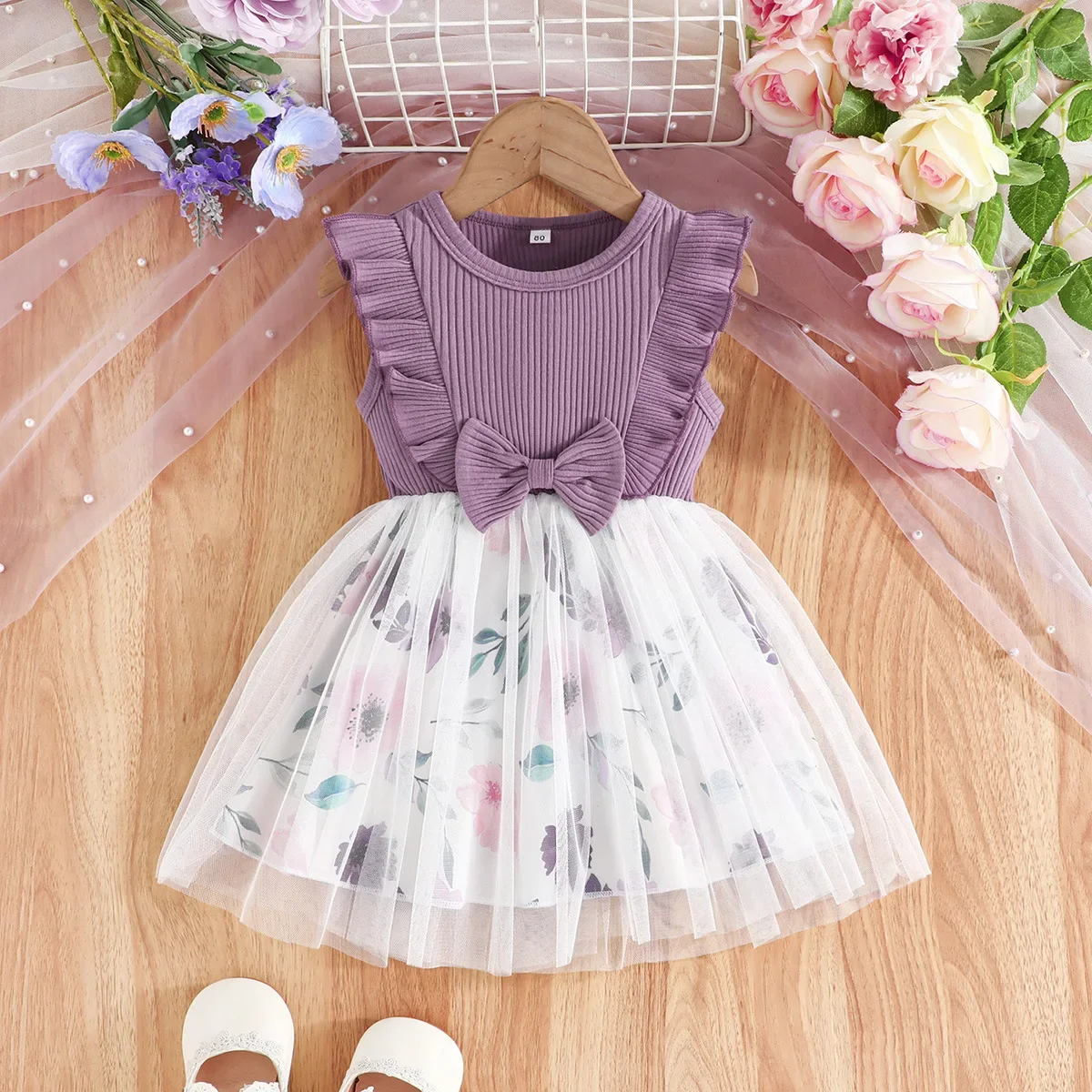 1-5 Gadus Maza Meitene Princese Kleita Apģērbs Mazulim Meitene Bez Piedurknēm, Ziedu Kleitu Modes Bērni Meiteni Dienas Svētku Drēbes