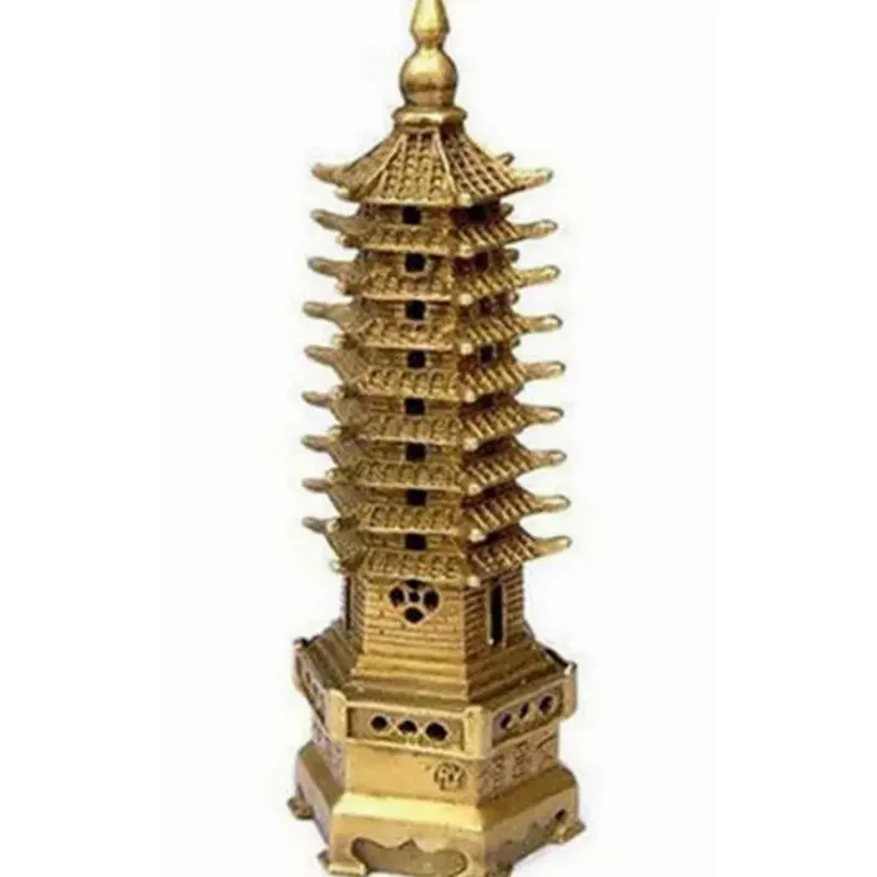 Ķīniešu Pagoda Reliģijas Tornis Bronzas Statuja Apdares 9 Līmeņa