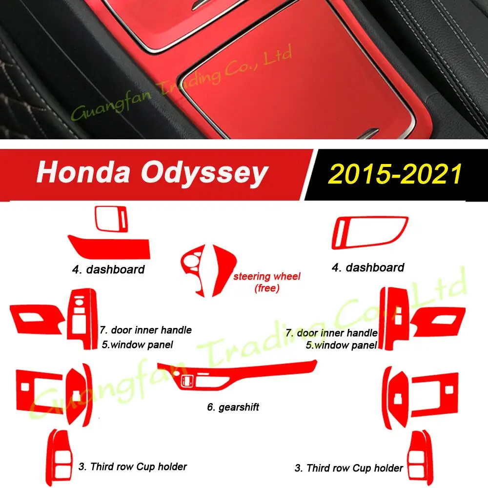 3D 5D Oglekļa Šķiedras Auto Stils Interjerā Segtu Konsoles Krāsu Uzlīmes, Uzlīmes Produktu Daļa Piederumi Honda Odyssey 2015-2021