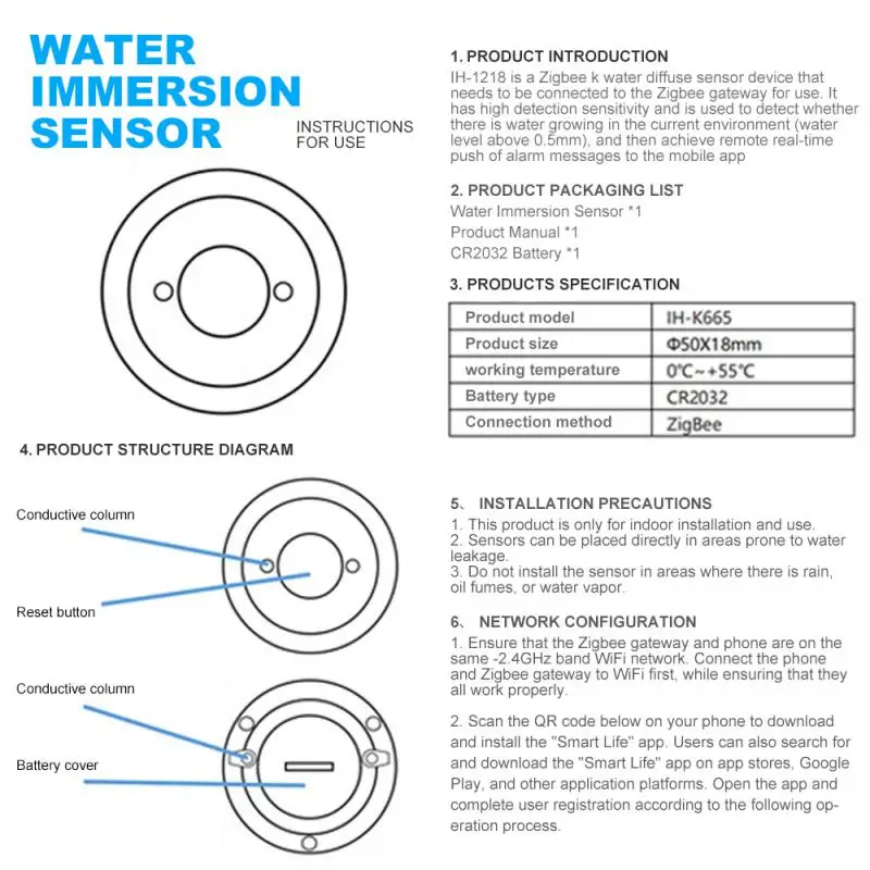 Mājas Precīzu Universāls, Viegli Izmantot reāllaika Brīdinājumus Uzticamu Smart Plūdu Sensors Ar Augstu Signāla-kvalitātes Drošības