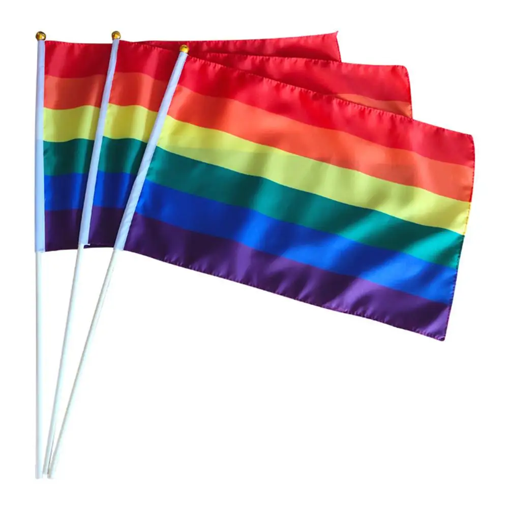 1pc LGBT Varavīksnes Karogu 90x150cm Lesbiešu, Geju Parāde Baneri LGBT Praida Karoga Poliestera Krāsains Varavīksnes Karogu Dekorēšanai