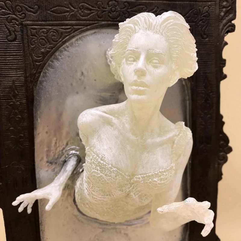 Magic Mirror Spoku Durvju Pakaramais Sveķu Skulptūru Dekoru, Sienas Plāksne, Gaismas Reklāmas Spoguļi Karājas Pie Sienas Mājās Istaba Rotājumi