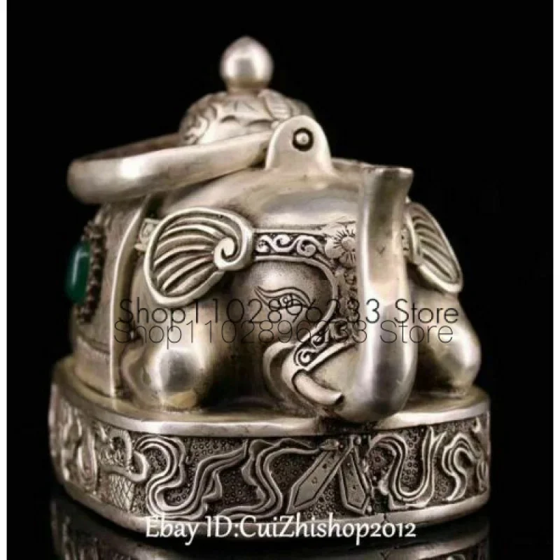 Ķīna Bronzas Rotaslietas Ming Dynasty Zilonis Lptp Dzīvnieku Vīna Tējas Katlā Flagon Statuja
