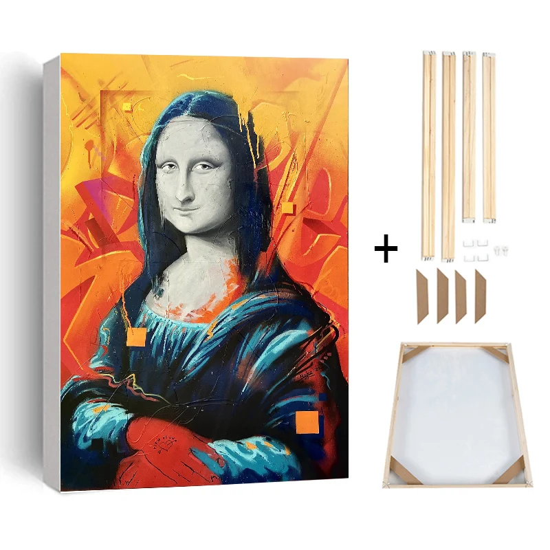 Radošās Dizaina Mona Lisa Plakāti un Izdrukas Mūsdienīga Sienas Māksla, Klasiskās Attēls Kanvas Glezna ar Rāmi Guļamistaba Dekorēšana