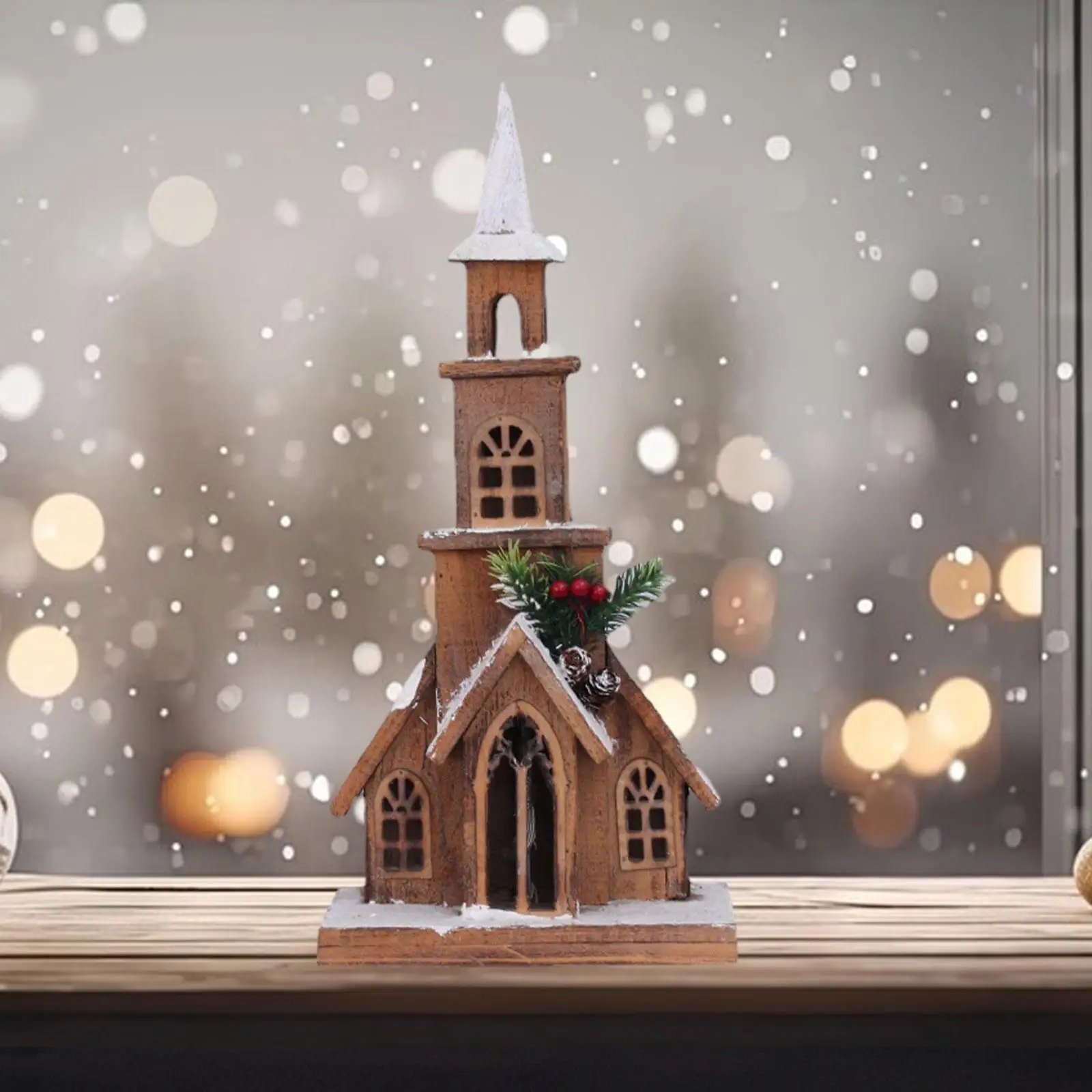 Ziemassvētku LED Ciematu Māju Ciematu Māju Skatuves Kolekcionējamus iedegties Ziemassvētku rotājums Festivāls Desktop Mājas Tabula Puse
