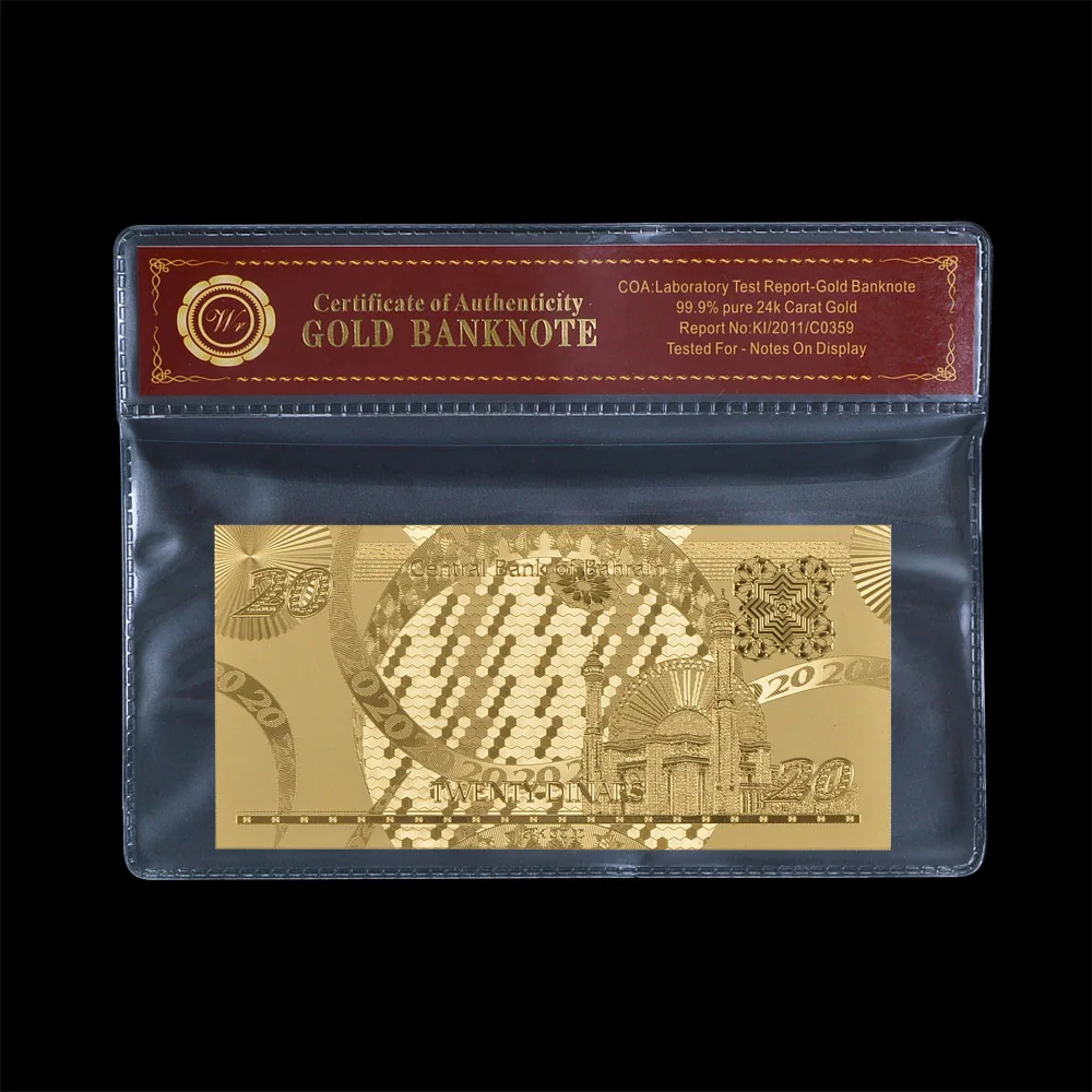 Bahreina 20 Zelta Pārklājumu Piemiņas Banknotes ar Rāmi Izaicinājums Banknotes, Suvenīru, Biznesa Dāvanu, Mājas Dekoru Kolekcija