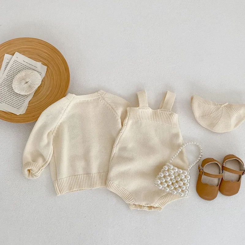 2023 Pavasara Jaundzimušo Bērnu Trikotāža Apģērbu Ar Garām Piedurknēm, Ziedu Izšuvumi Džemperis Jaka Top Dobi No Trikotāžas-Adītas Drēbes Bodysuit