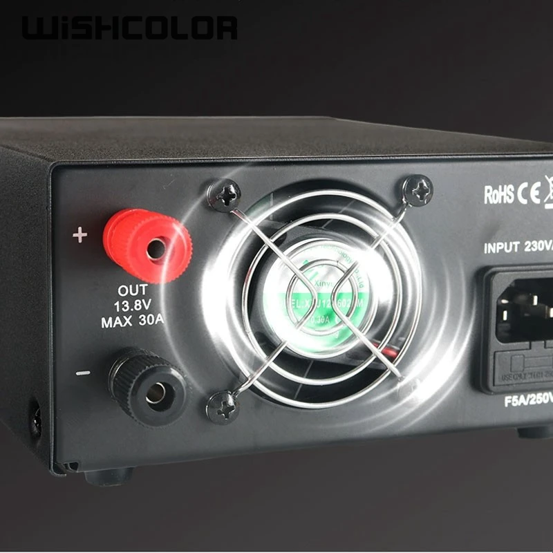 Wishcolor PS30SW VI Radio pārslēdzama Strāvas Padeve Ciparu Displejs LCD Regulējams Sprieguma 30A ar Temperatūras kontroles Ventilators