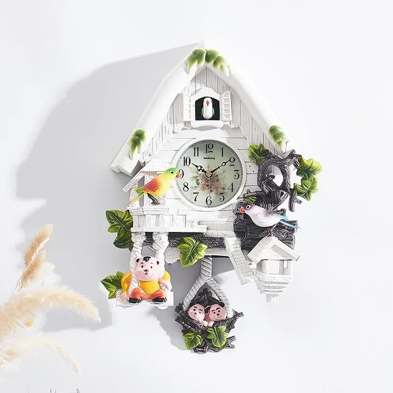 Dekoratīvie dzeguze sienas pulkstenis, stundas piebalsot, dzīvojamā istaba, pulkstenis, balss aktivizēta bērnu pulkstenis, Eiropas dzeguze pulksteni YD208