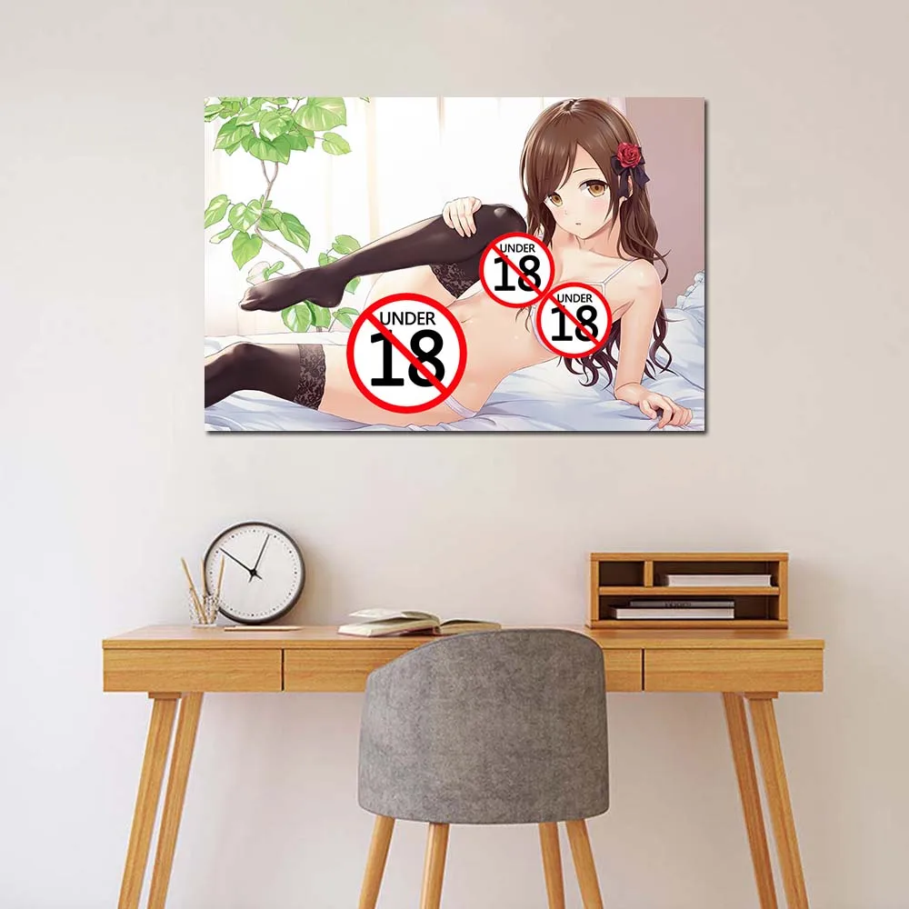 Sienas Mākslas Audekls Gleznošanai Apakšveļa Meitene Attēli Pieaugušo Anime Plakāti un Izdrukas Dzīvojamā Istaba Mūsdienu Rotājumi