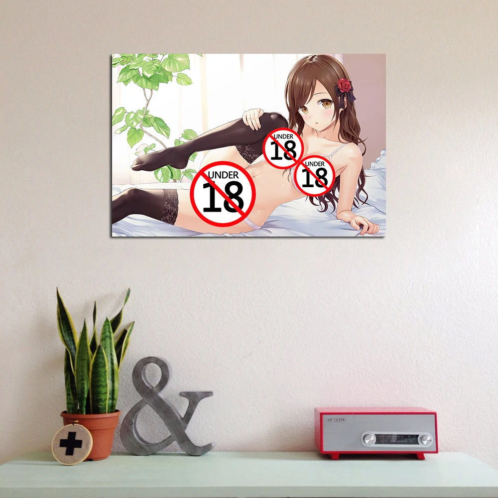Sienas Mākslas Audekls Gleznošanai Apakšveļa Meitene Attēli Pieaugušo Anime Plakāti un Izdrukas Dzīvojamā Istaba Mūsdienu Rotājumi