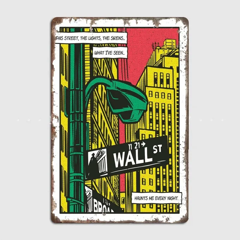 Wallstreet Komiksu Pop Art Vintage Plāksne Pazīmes, kas Raksturo Klasisko Akciju Tirgus Vēstures Citātus--Ir Akciju Entuziastiem