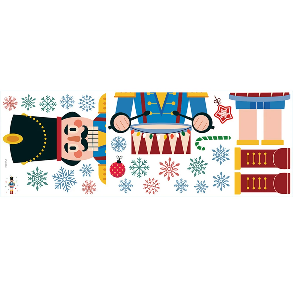 1pc PVC Logu Uzlīmes Ziemassvētku Riekstkodis Logu Piekļauties Riekstkodis Sniegpārslas Ledusskapis Uzlīmes, Ziemassvētku Rotājumi