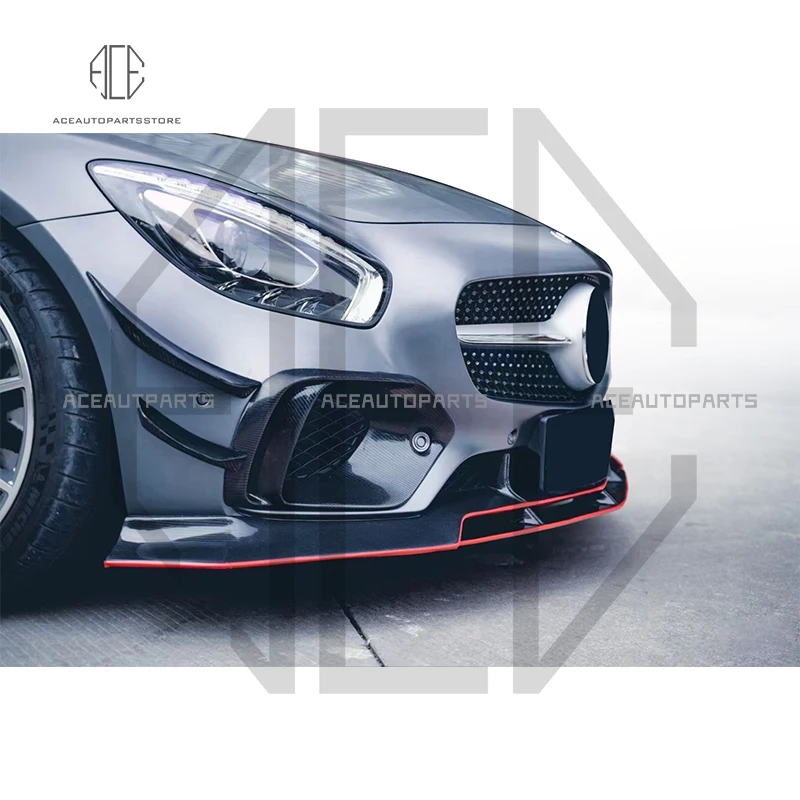 Auto auto daļas Grozīšanu C Stila Oglekļa Šķiedras Priekšējo Lūpu par Mercedes Benz AMG GT C S 2016-2018
