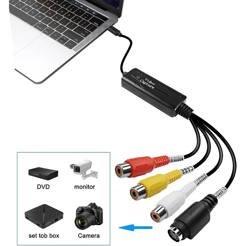 1 GAB. RCA AV USB C Converter Video Uztveršanas Kartes Adapteris, AV NTSC PAL Video, S Video/Composite USB Pārveidotājs