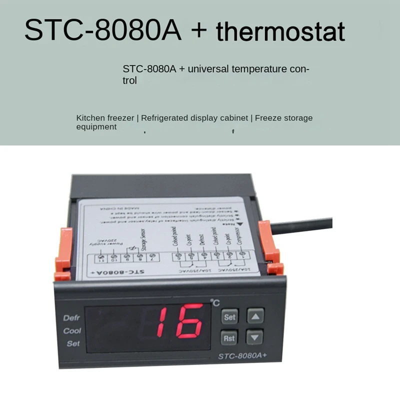 Mazumtirdzniecības STC-8080A+ Saldēšanas Automātiskā Laika Pretaizsalšanas Saprātīga Termostats Modinātāja Funkciju 220V