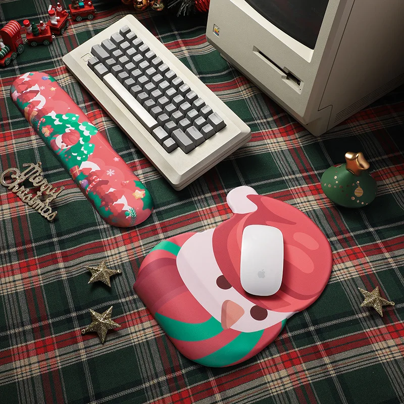 3D Cute Ziemassvētku Peles Paliktņa Ar Rokas Balsts Spēlētājs Komfortu Gaming Mouse Mat Red neslīdoša Mīkstas Gumijas Ergonomisks peles paliktnis, lai CS