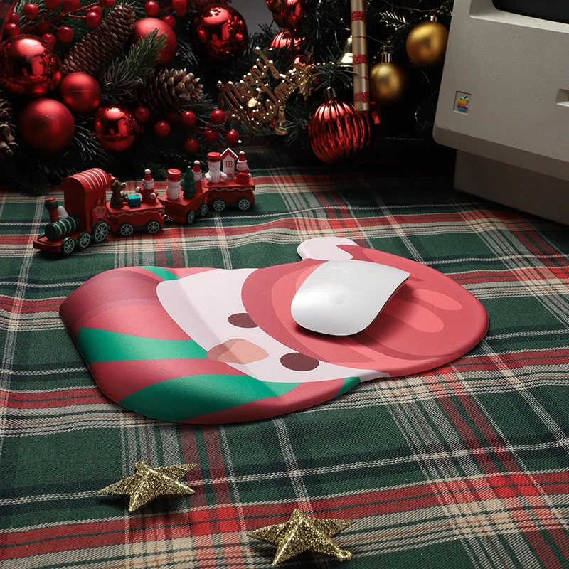3D Cute Ziemassvētku Peles Paliktņa Ar Rokas Balsts Spēlētājs Komfortu Gaming Mouse Mat Red neslīdoša Mīkstas Gumijas Ergonomisks peles paliktnis, lai CS