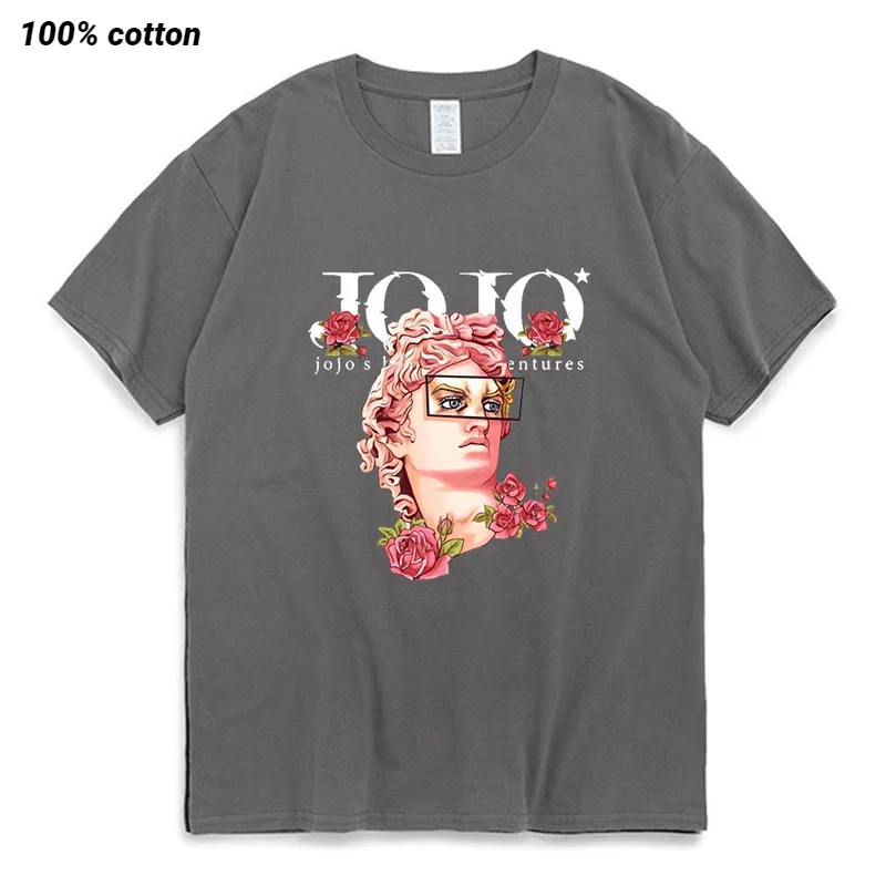 Japāņu Jojo Dīvaino Piedzīvojumu Anime T Kreklu apdruka Vīriešu Sieviešu Kawaii Jojo Grafiskais T-krekls Tīņi Manga Tee Krekls ar Īsām Piedurknēm Unisex