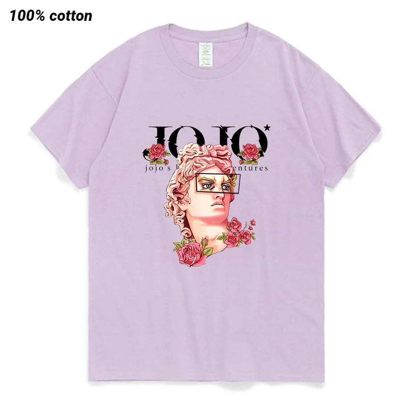 Japāņu Jojo Dīvaino Piedzīvojumu Anime T Kreklu apdruka Vīriešu Sieviešu Kawaii Jojo Grafiskais T-krekls Tīņi Manga Tee Krekls ar Īsām Piedurknēm Unisex