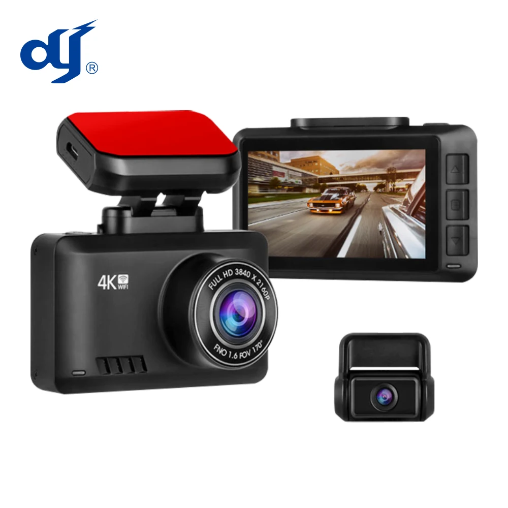 Karstā Pārdošanas Dual Dashcam 4K Ultra HD Žests Foto Auto Svītru Kameras ar Wifi un GPS Izsekošanas