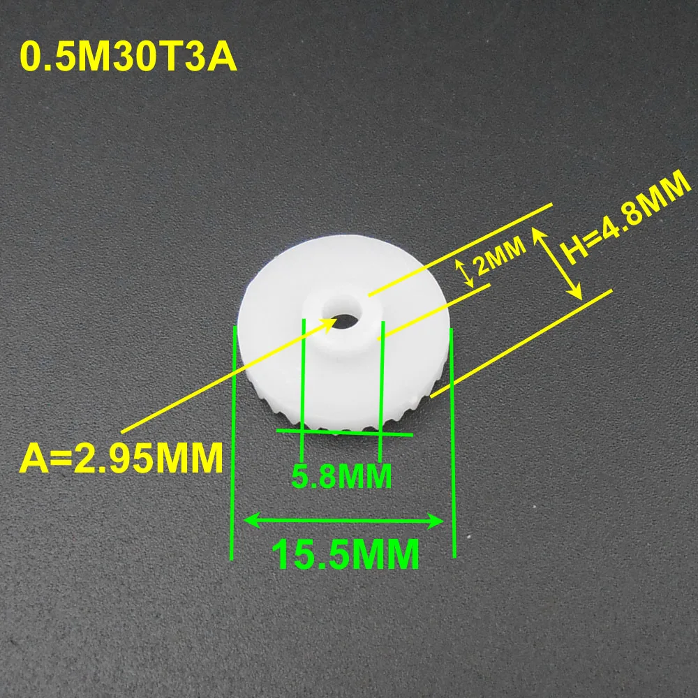20PCS/Daudz 0,5 M 30T Plastmasas Kronis Rīku 0.5 Moduli 0.5 Mod 30 Zobu Atvērumu 3mm 2.95 mm, reduktori DIY Modelis Aksesuāri T=3