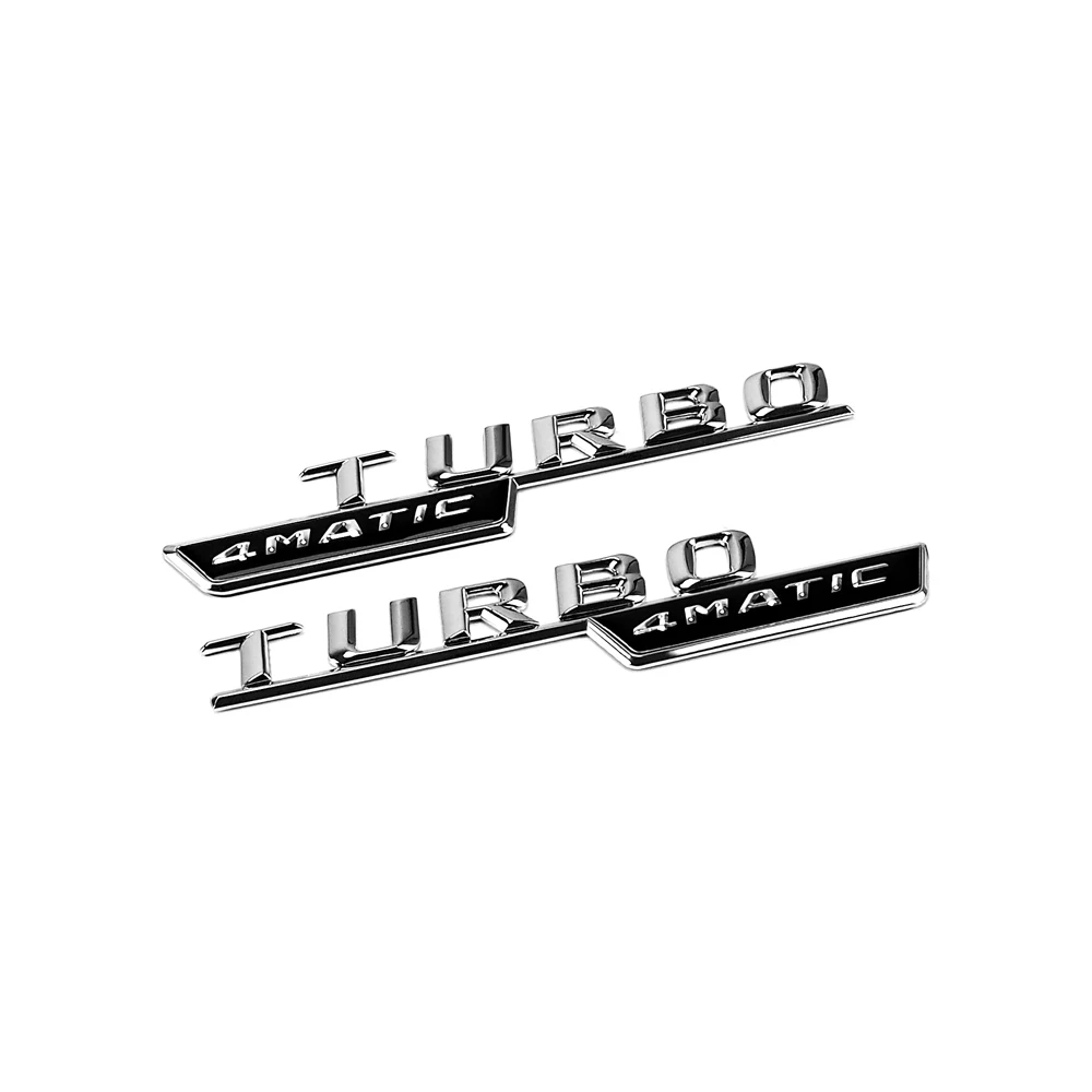 2gab TURBO 4MATIC Logo Mercedes Benz AMG B200 C180 C200 W205 W210 W211 W212 W221 GLC Auto Priekšējā Spārna, Zīmotnes, Uzlīmes, Dekori