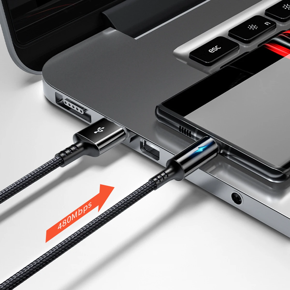 C tips Micro USB Kabelis 25cm LED Īsā Ātrās Uzlādes iOS Samsung Xiaomi Huawei Android Tālrunis Sinhronizācijas Datu Kabeli USB Adaptera Kabelis