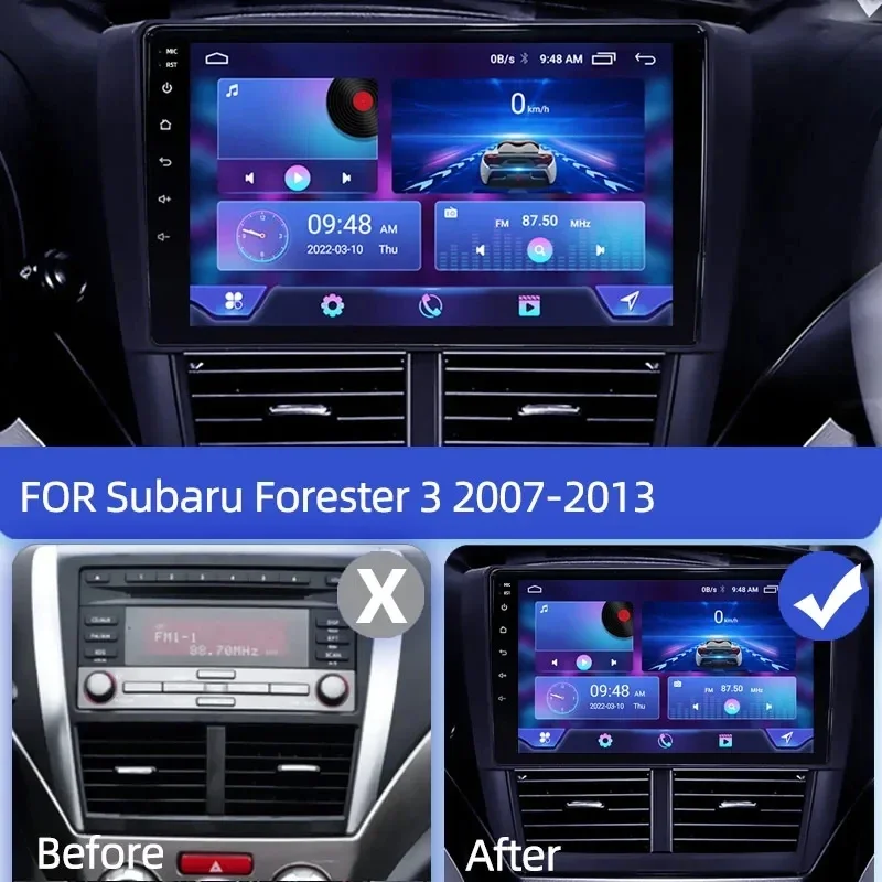 2Din Android 13 Auto Radio Subaru Forester 3 SH Impreza GH GE 2007. - 2013. gadam Multimedia Player Carplay Auto Stereo Audio DVD DSP