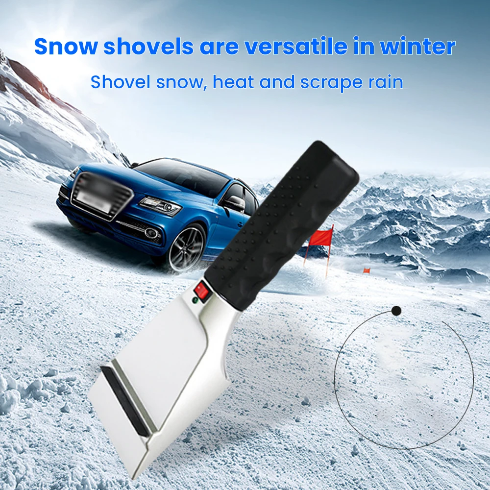 12V Ziemas Elektriskais Sildītājs Ledus Skrāpi Automašīnas Vējstikla Stikla Sniega Lāpstu Noņemšanas Atkausēšanas Tīrīšanas Līdzeklis Siltuma Sniega Skrāpis